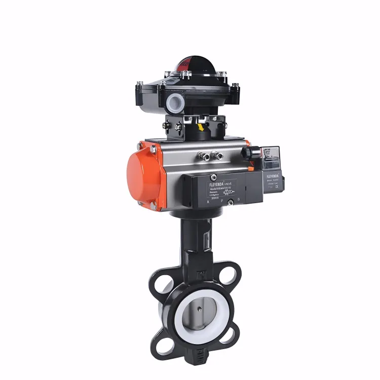 FAT-D-CFW Pneumatic Cast Iron Wafer PTFE Butterfly Valve