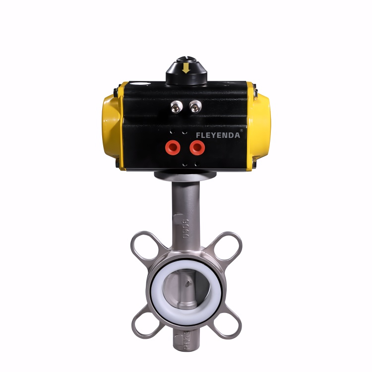 FAT-D-SFW Pneumatic Stainless Steel Wafer PTFE Butterfly Valve