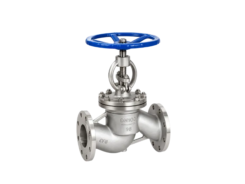 Industrial globe valves for flow regulation
