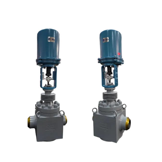Electric linear actuator mounted on an industrial control valve