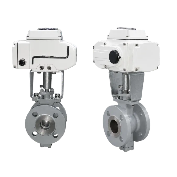 Electric V port ball valve detail