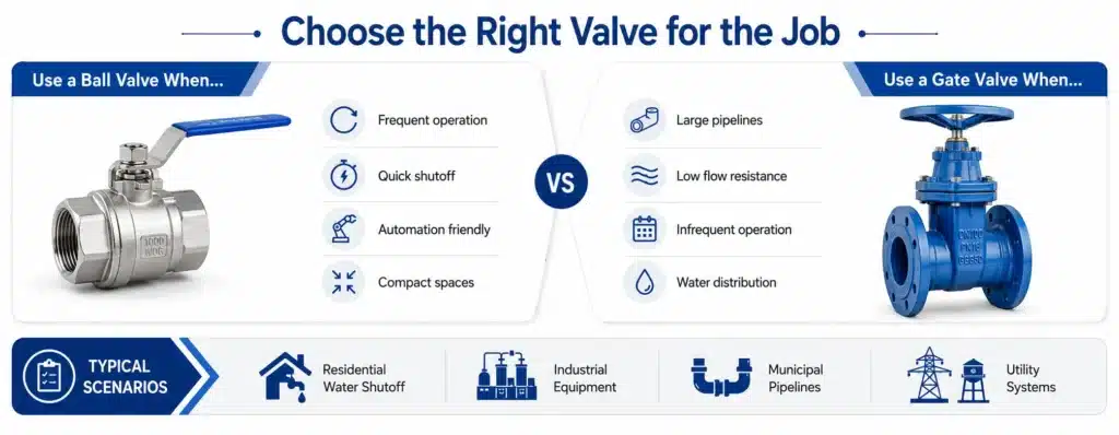 ball valve and gate valve