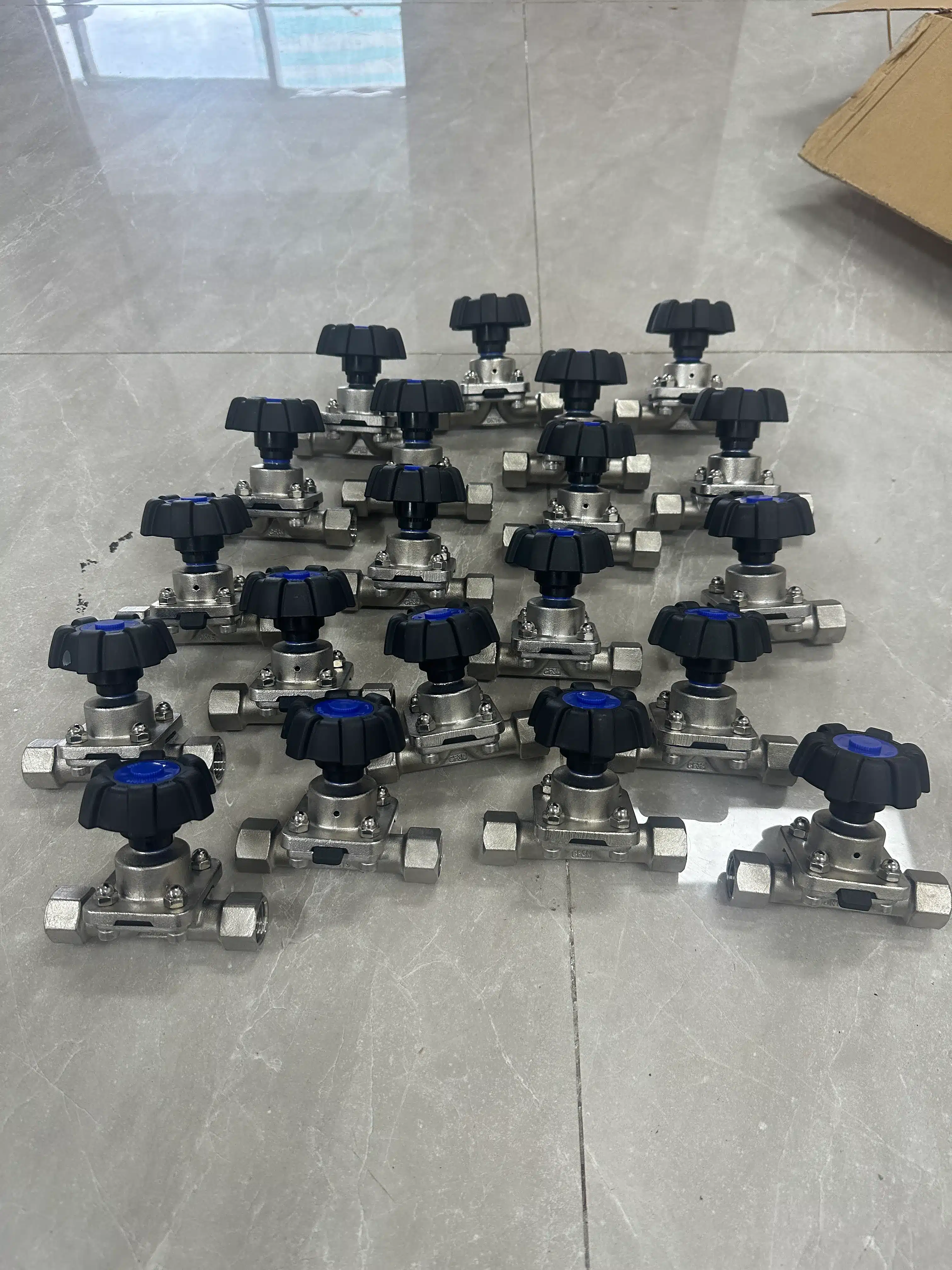 Industrial diaphragm valve for hygienic and corrosive media