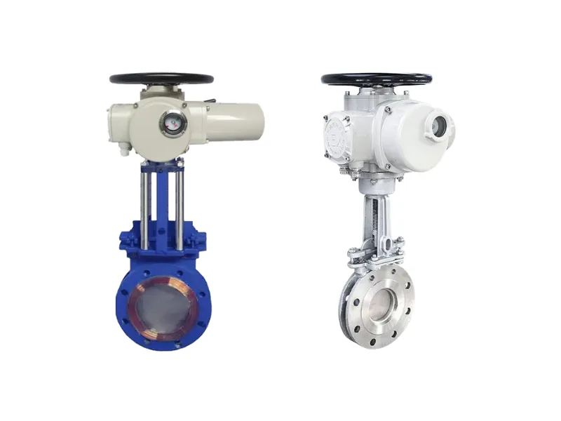 Motor-operated knife gate valve for slurry and wastewater