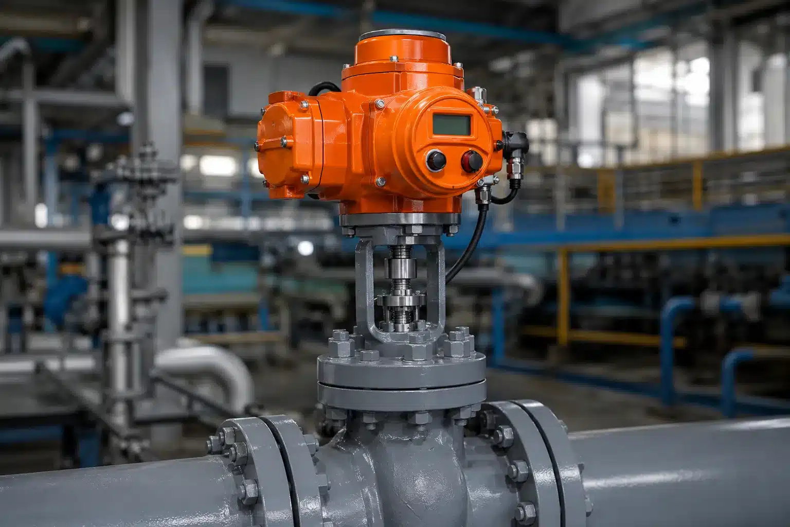 Multi-turn motor operated valve with an intelligent electric actuator