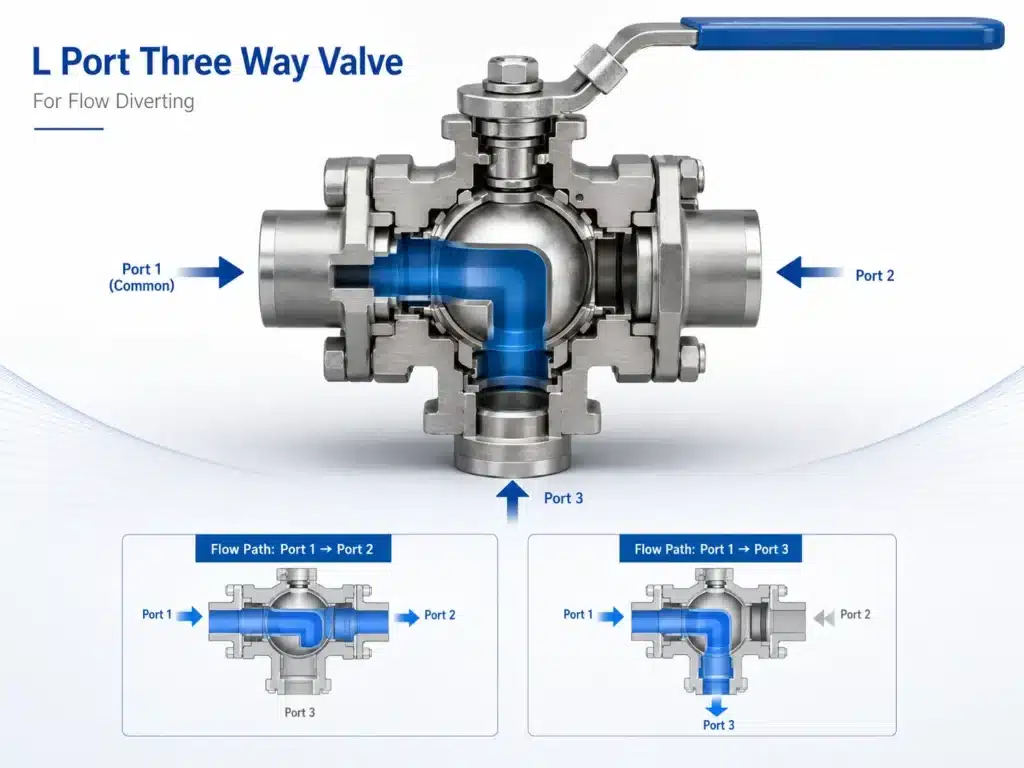 l port three way valve
