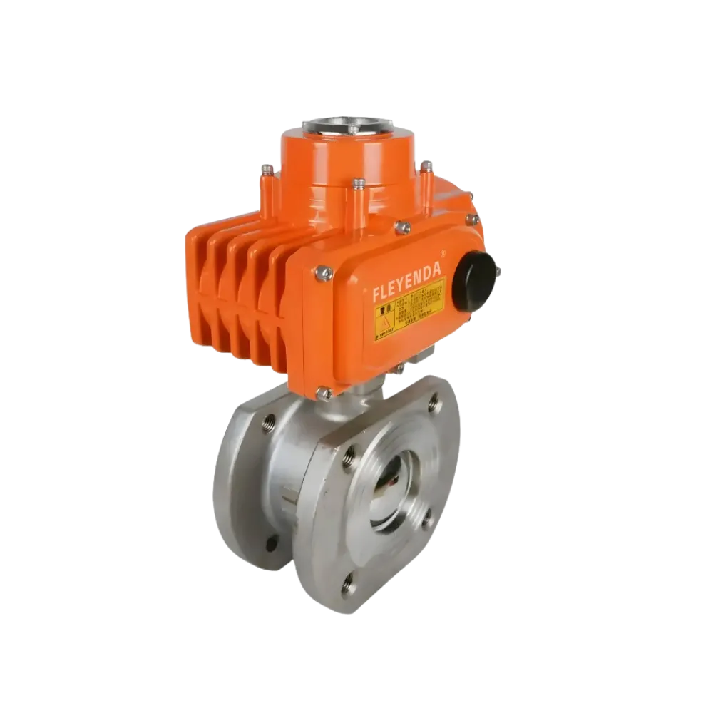 FLE-Q-B electric thin type wafer ball valve with electric actuator