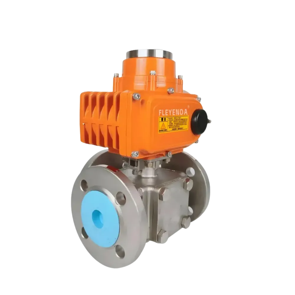 Fleyenda Electric 3 Way Flange Ball Valve