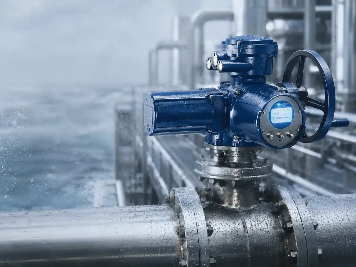 FLE-MZ electric valve actuator in marine and salt-mist conditions
