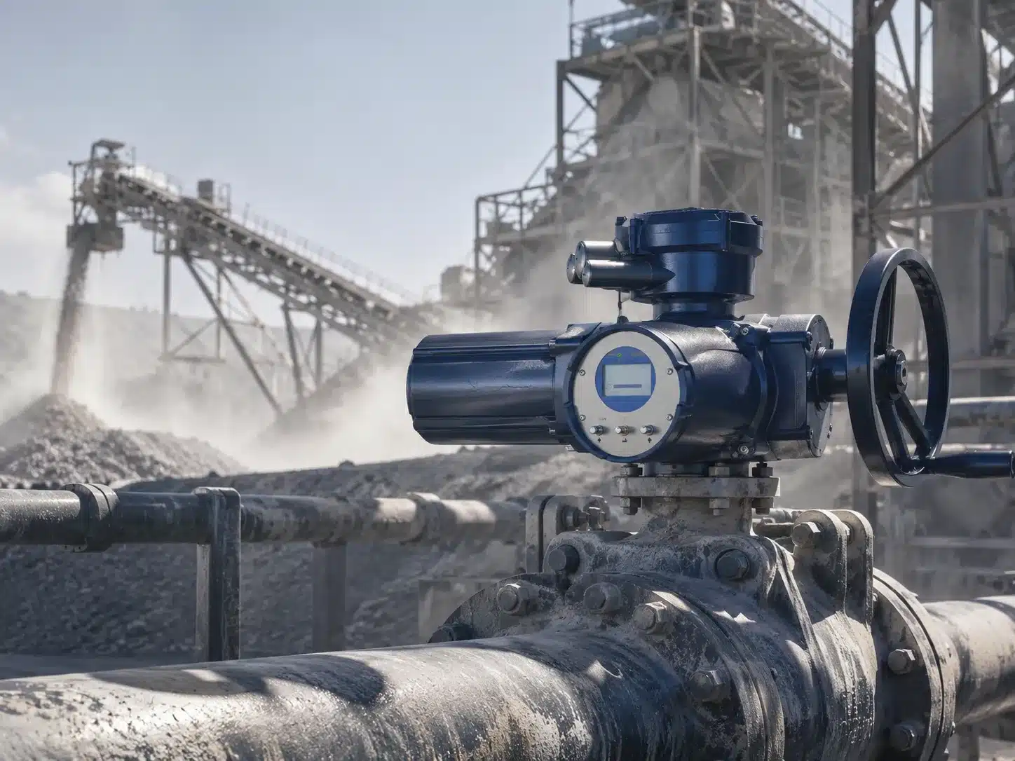 FLE-MZ electric valve actuator in dusty mining conditions