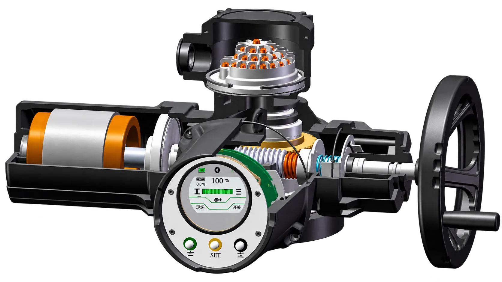 FLE-MZ Gen II multi-turn electric actuator internal cutaway