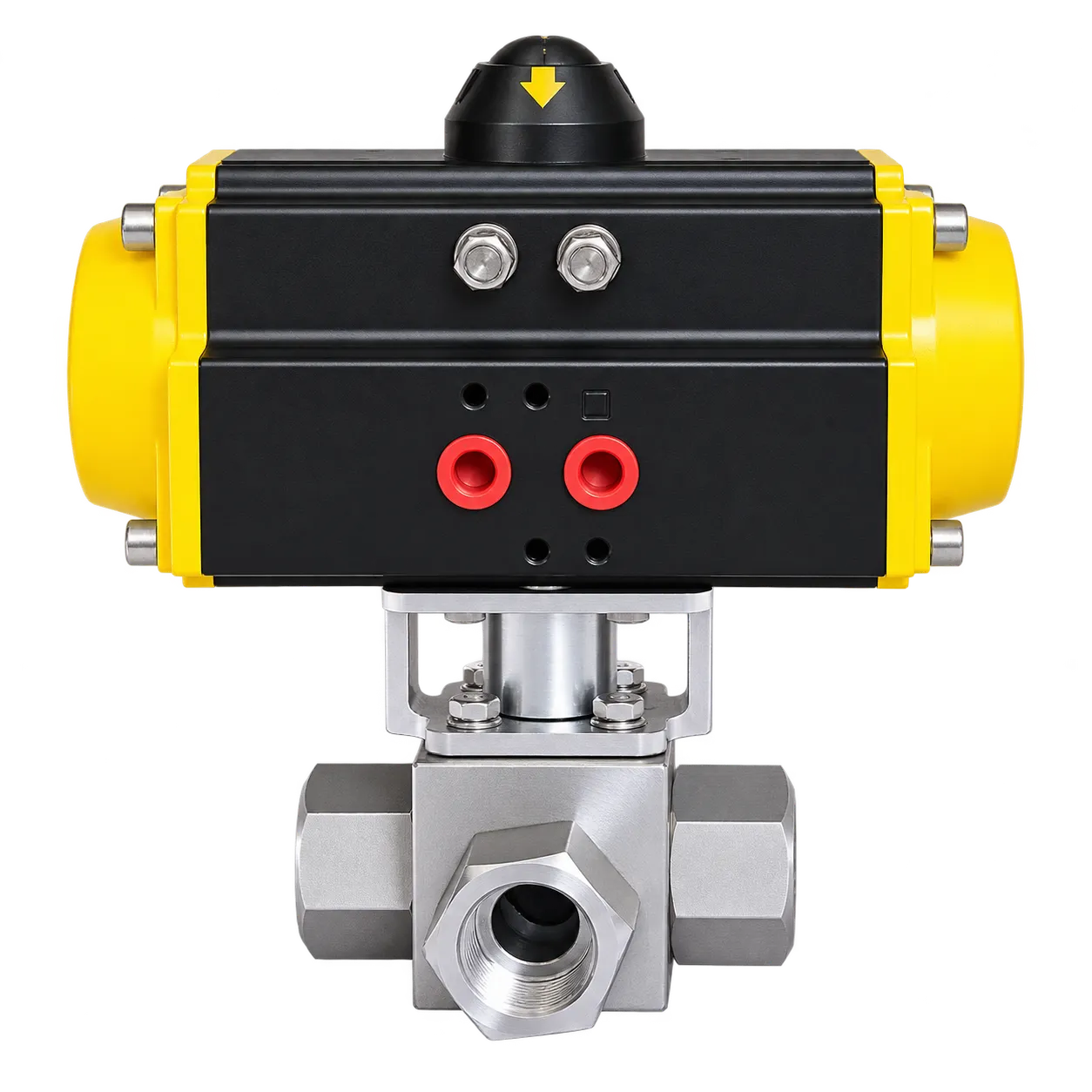 Fleyenda FAT-Q-TG pneumatic high pressure 3 way ball valve