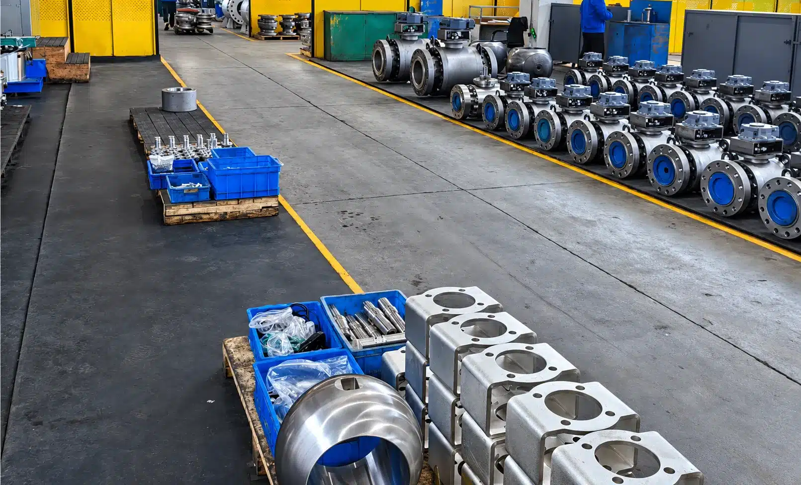 Export packaging preparation for industrial electric ball valves
